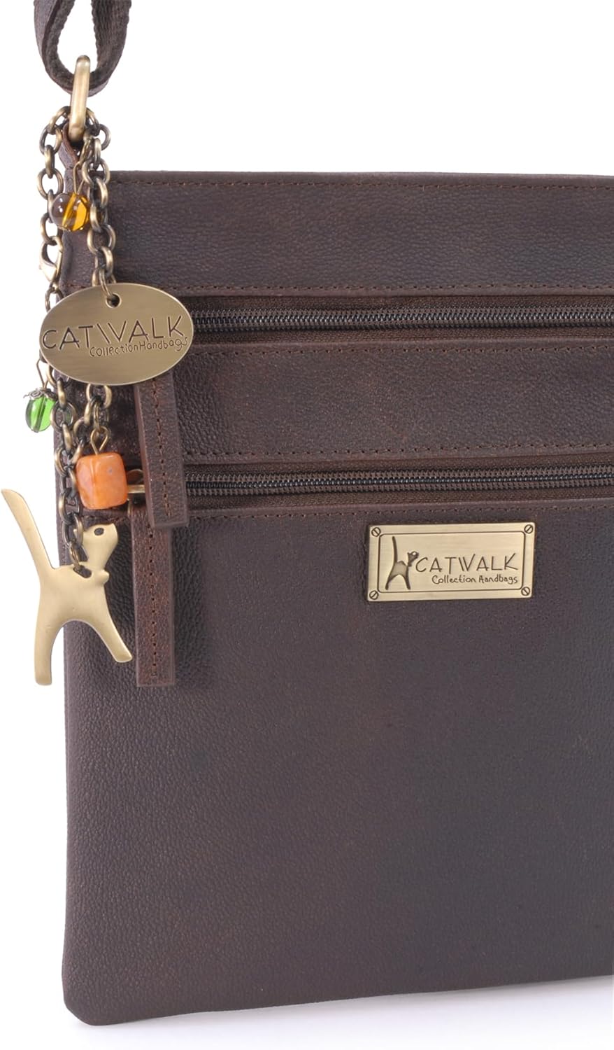 Catwalk Collection Handbags - Leder - Klein Umhängetasche Messenger/Schultertasche - iPhone Kindle -