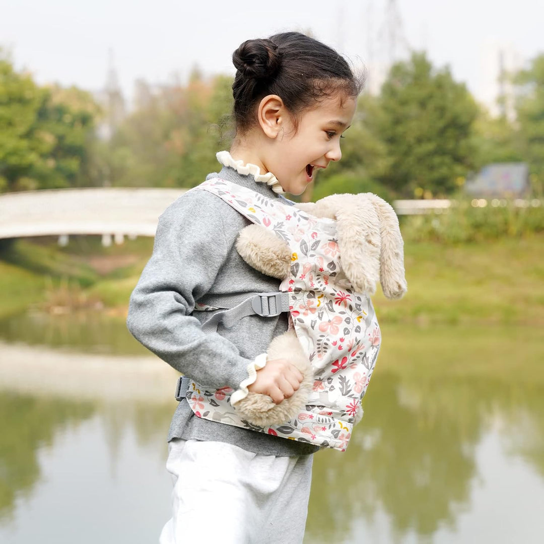 GAGAKU Puppentrage für Front und Rücken Kuscheltiertrage für kleine Mädchen - Rosa 1_rosa, 1_rosa