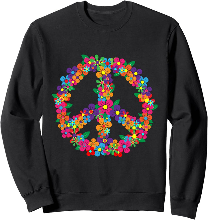 Blumen Friedenszeichen Blume Retro HIppie 60er 70er Symbol Sweatshirt