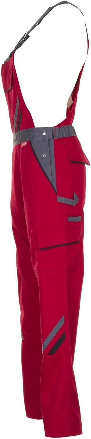 Planam Highline Damen Latzhose, viele Farben, alle Grössen 34 Rot/Schiefer/Schwarz, 34 Rot/Schiefer/
