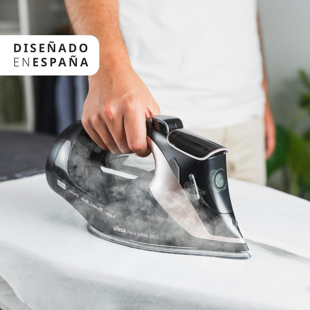 Ufesa Dampfbügeleisen Nova Infinity 3450W, Dampfstoss 300 g, Dauerdampf 70 g/min, DualGlide-Keramiks