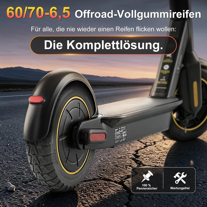 60/70-6,5 Vollgummireifen 10 Zoll Solide Reifen für Xiaomi 5/5 Pro/5 Max,für Ninebot Max G30/Max G30