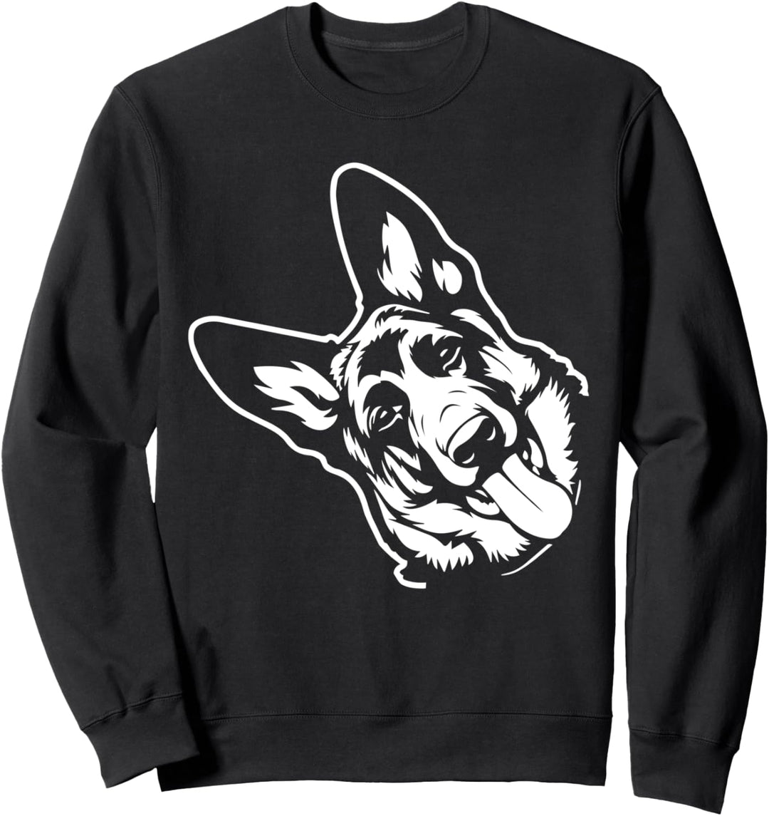 German Shepherd Face Dog Cute Puppy Doggie Pet Animal Lover Sweatshirt