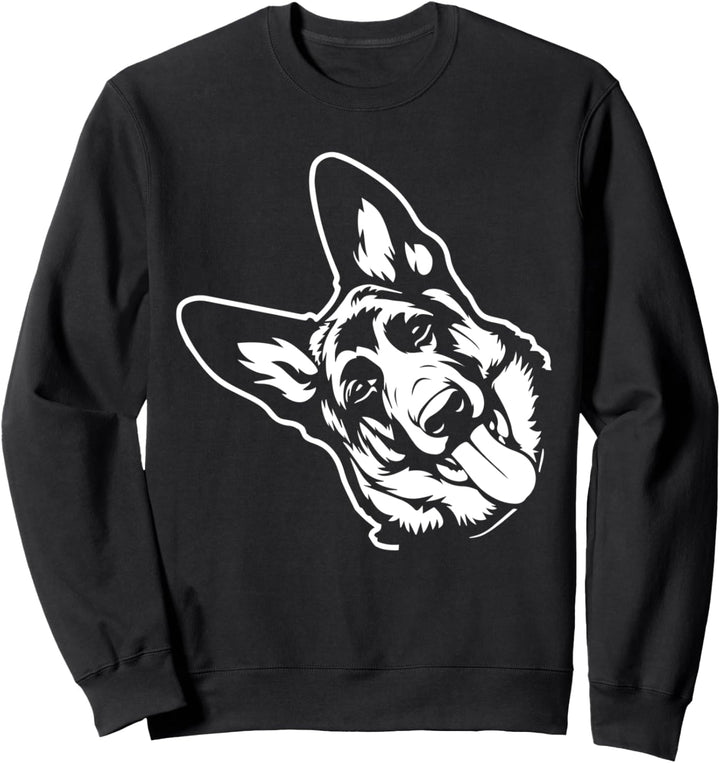 German Shepherd Face Dog Cute Puppy Doggie Pet Animal Lover Sweatshirt