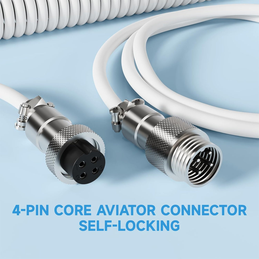 MAMBASNAKE C01 Spiral Tastaturkabel, Pro Custom Coiled USB C Kabel für Mechanische Tastatur, Typ C a