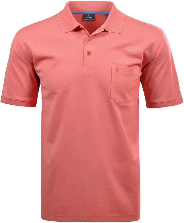 RAGMAN Herren Poloshirt Kurzarm Koralle (73) S