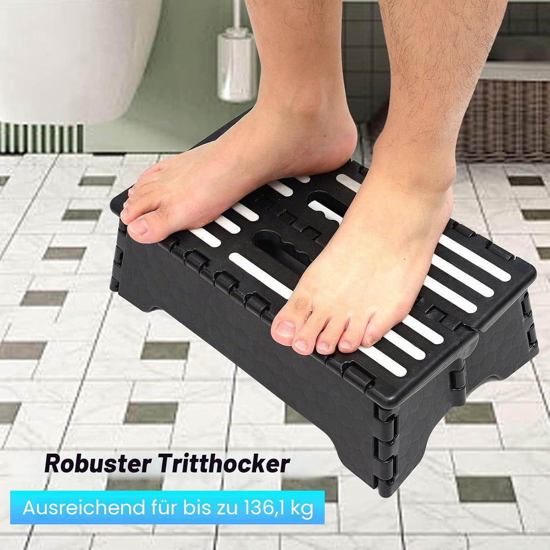 Rutschfester Klapphocker, Tritthocker |bis 100kg |38x22x13cm Tragbarer Faltbarer Aufstiegshilfer Hoc