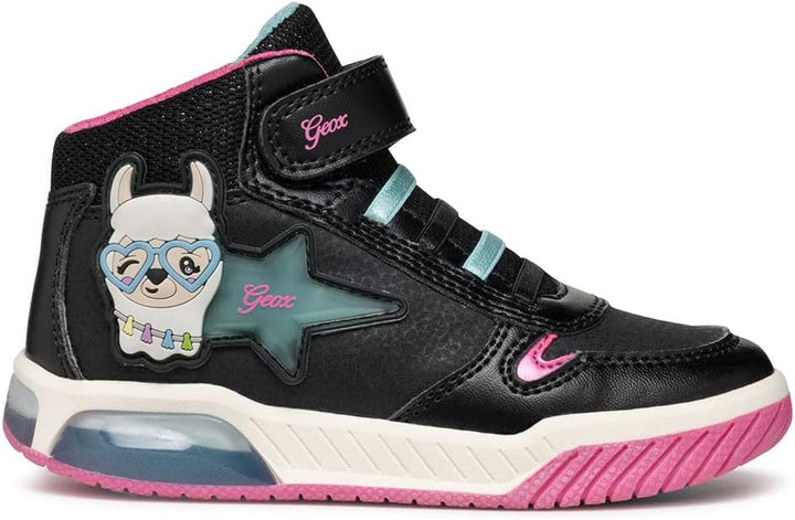 Geox Mädchen J Inek Girl C Sneakers 24 EU Black Aqua, 24 EU Black Aqua