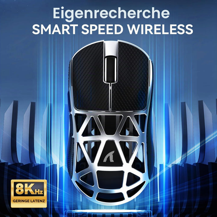 ATTACK SHARK R2 Gaming-Maus aus Magnesium, PixArt PAW3950 Sensor, kabellos, 8K, 48g, superleicht, BT