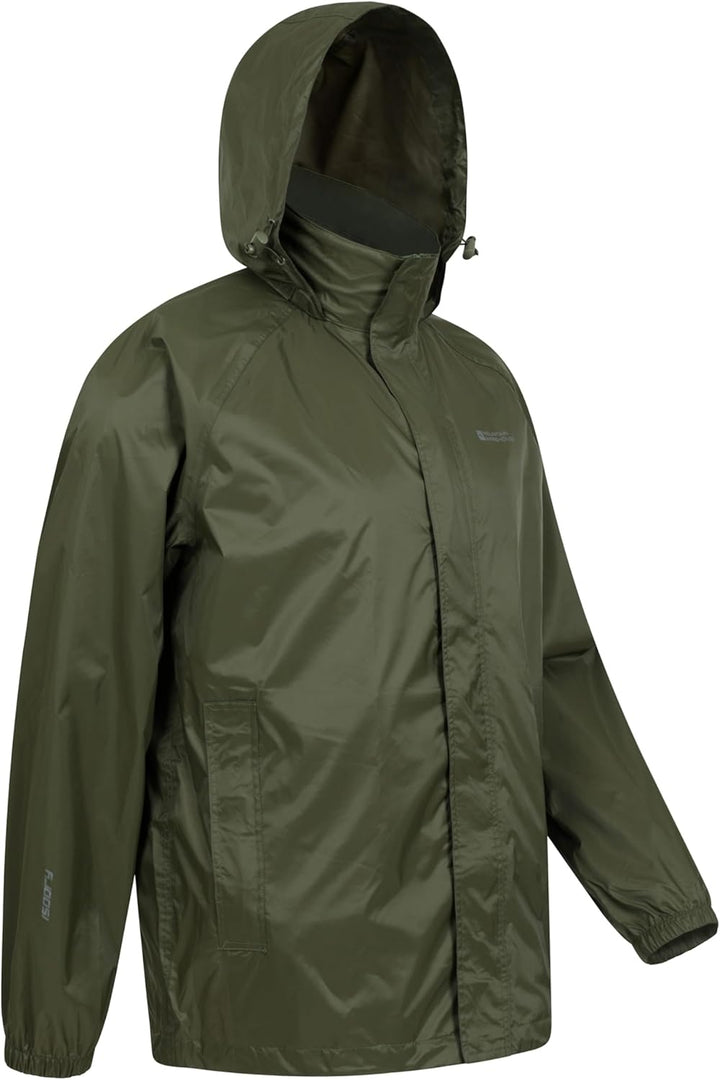 Mountain Warehouse Pakka Herren Wasserdicht Leichte verpackbare Regen Renn Sport Jacke XXS Dunkel Kh