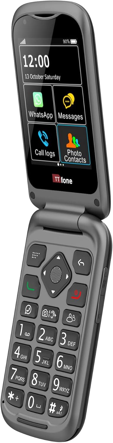 TTfone TT970 Whatsapp 4G Touchscreen Senior Big Button Flip Handy - mit 8MP Kamera und Hörgerät komp