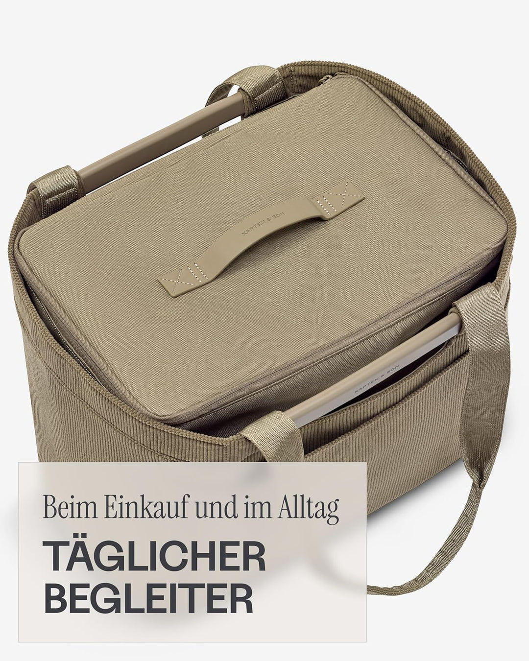 Kapten & Son Vaasa Cooling Inlay Large Khaki | 25L Thermotasche aus recyceltem PET für Shopping Bask