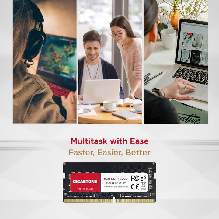 【DDR4 RAM】 GIGASTONE 16GB Kit (2x8GB) DDR4 3200MHz (2933MHz or 2666MHz) PC4-25600(PC4-23400/21300) C