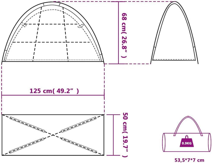 vidaXL Lagerzelt 9 Fächer Gartenzelt Unterstand Campingzelt Zelt 185T TAFT Blau, Blau