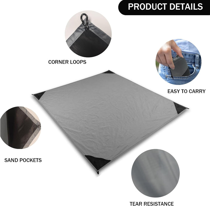 Picknickdecke 200x210cm,Ultraleicht Tragbare Stranddecke,4 Befestigung Ecken Sandabweisende Camingde