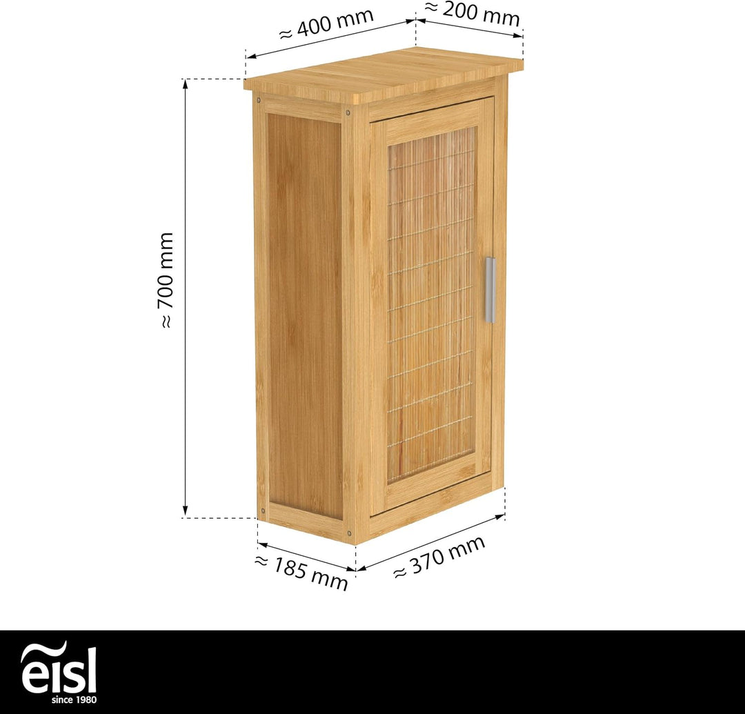 EISL Hängeschrank Bad, Badezimmerschrank schmal für die Wand, nachhaltige Badmöbel Bambus, Wandschra