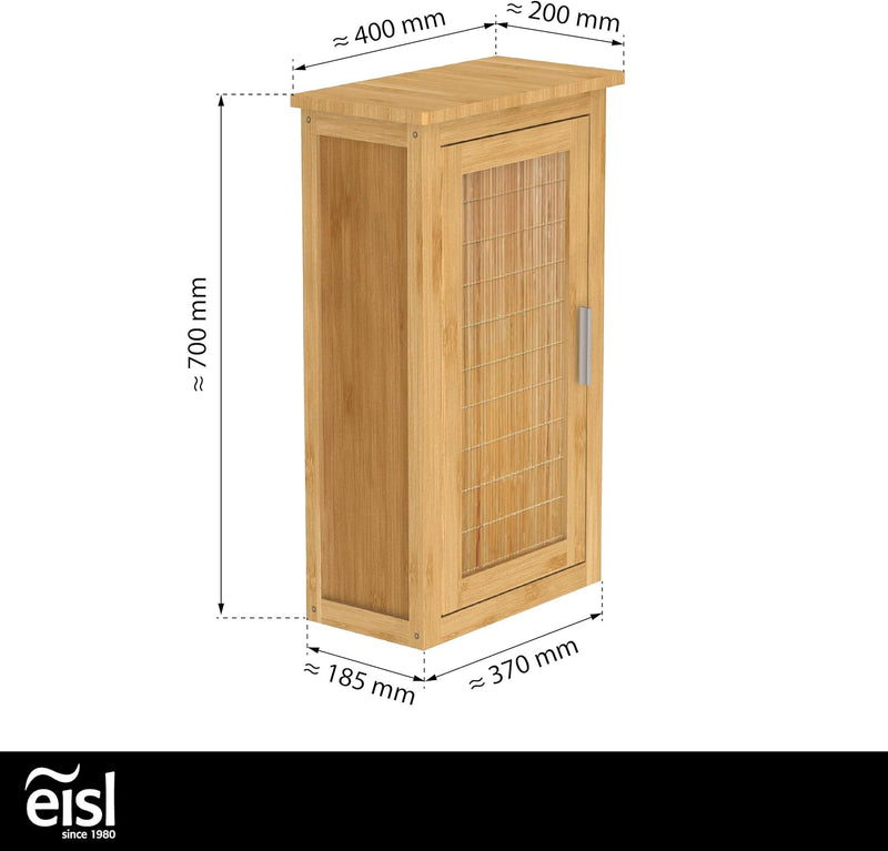 EISL Hängeschrank Bad, Badezimmerschrank schmal für die Wand, nachhaltige Badmöbel Bambus, Wandschra