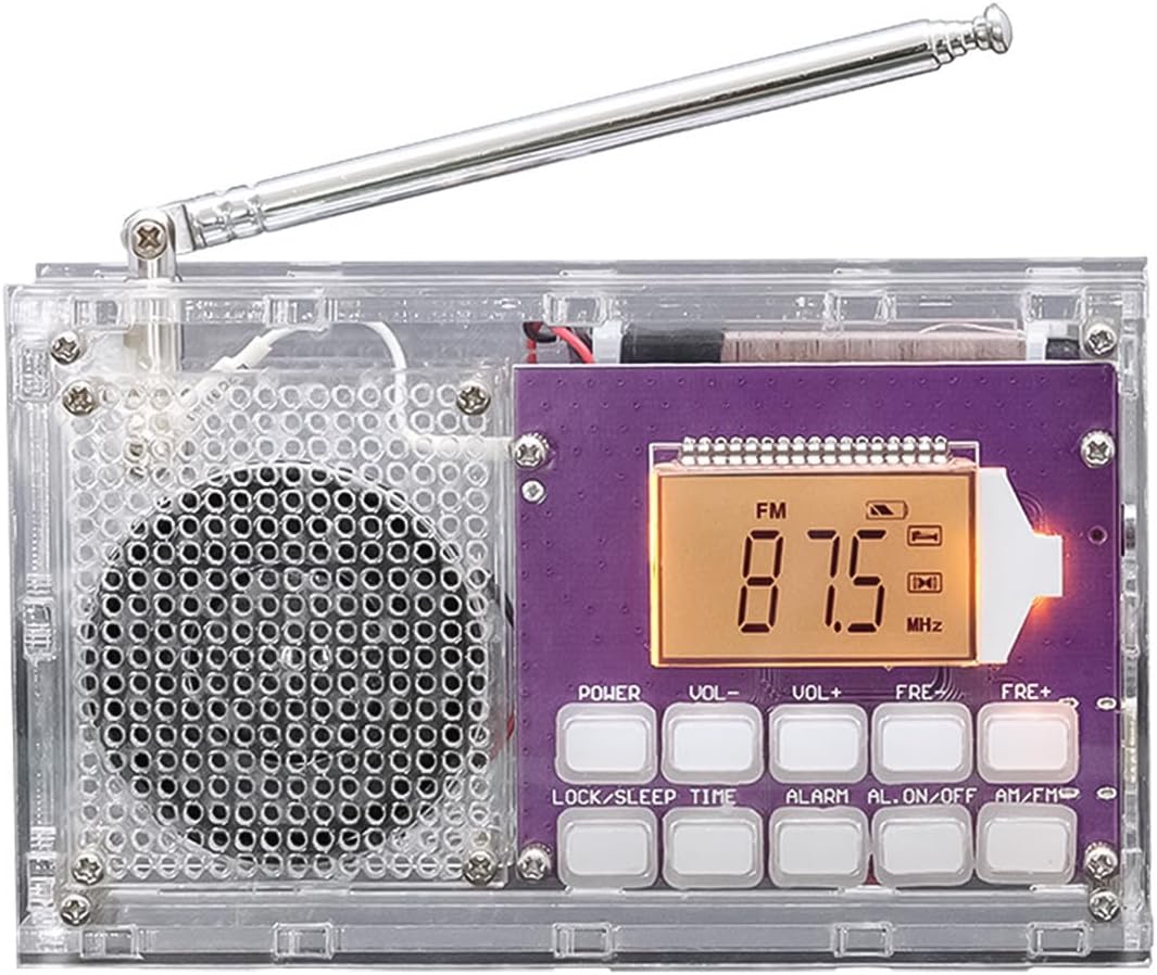 Digitaler Radiowecker Bausatz zum Zusammenbauen Funkradio Bausatz mit Uhrspeicherfunktion Radiodispl