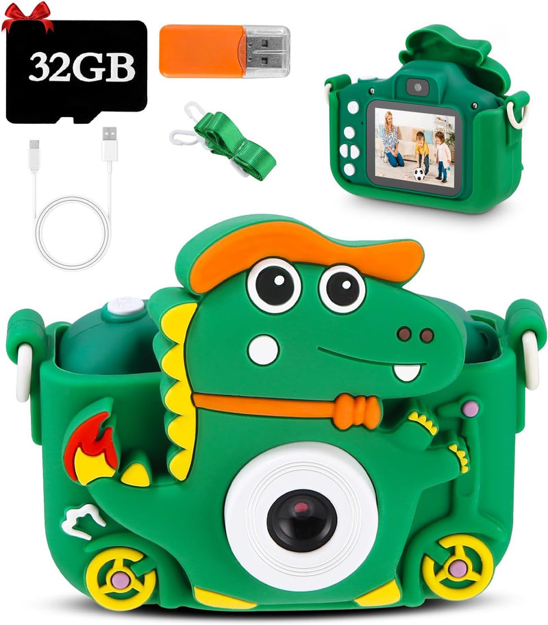 SOBEAU Kinderkamera, Kinder Kamera 1080P & 48MP, 2.0”Display Digitalkamera Kinder mit 32G Karte, Sel