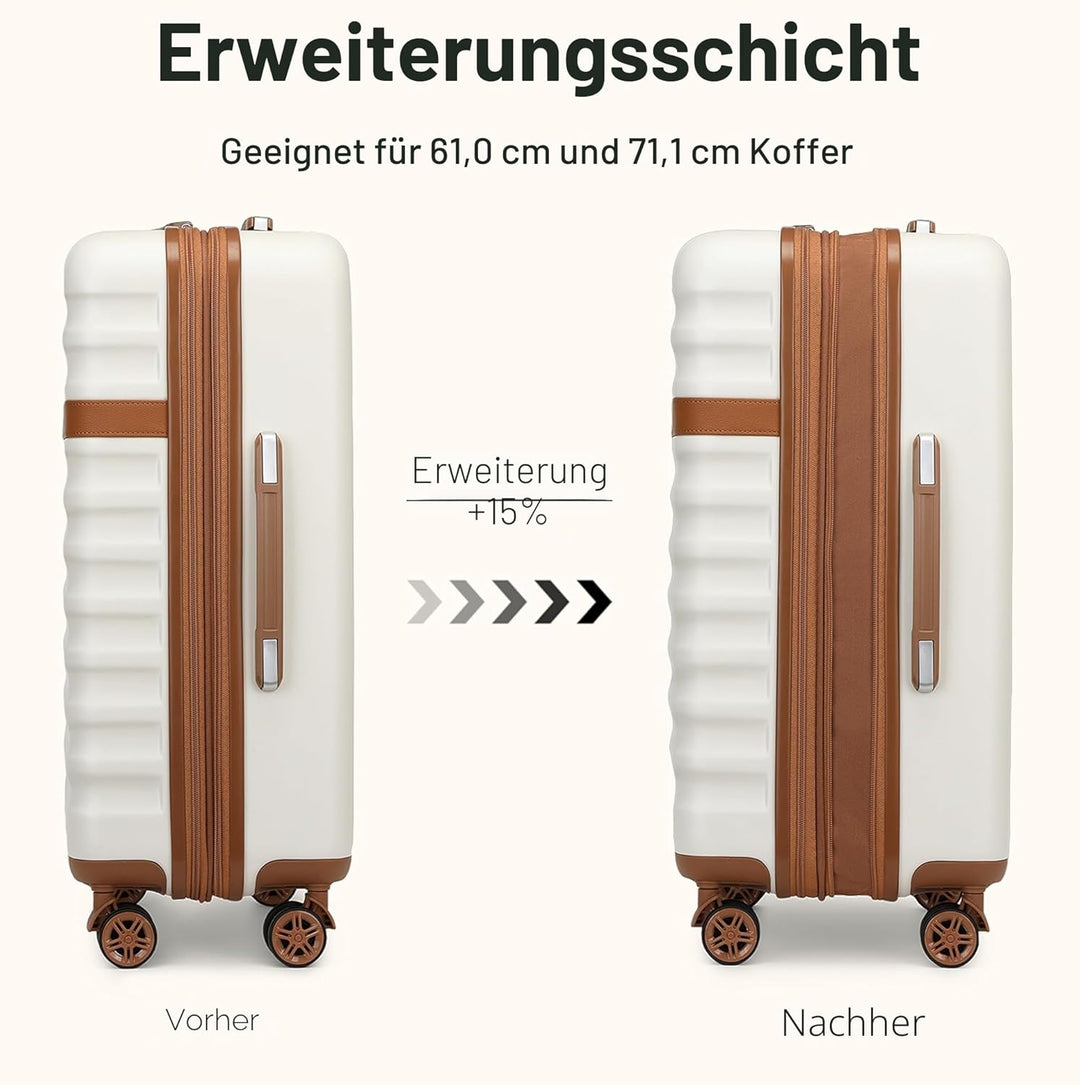 KONO Koffer Trolley Gross Koffer Reisekoffer von ABS+PC Hartschalenkoffer mit 4 Rollen TSA Schloss (
