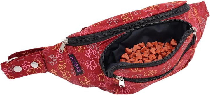Nijens Hüfttasche Torino mit Pfoten Pfötchen | Leckerlitasche | Gürteltasche | Gassitasche | Bauchta