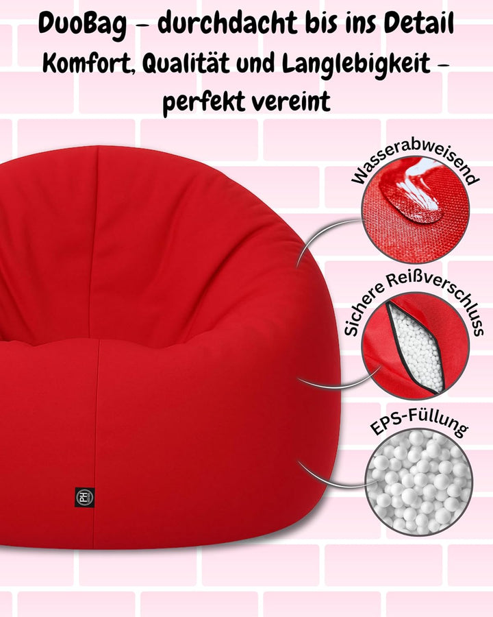 PATCH HOME Sitzsack 2 in 1 Sitzkissen Bodenkissen für Erwachsene &amp; Kinder - Gaming mit Füllung Kisse