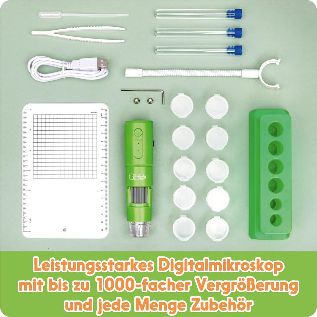 FRANZIS 67184 - GEOLINO Das digitale Mikroskop - Das grosse Entdecker-Set mit kabellose Bildübertrag