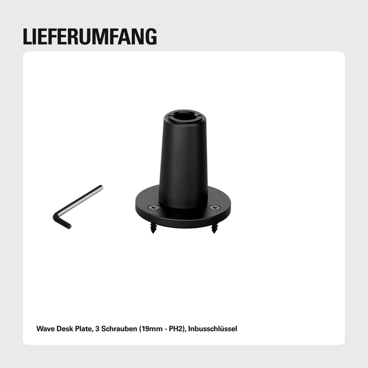 Elgato Wave Desk Plate - Flanschmontage für Elgato Mikrofonarme, einfache Schraubbefestigung, ohne K