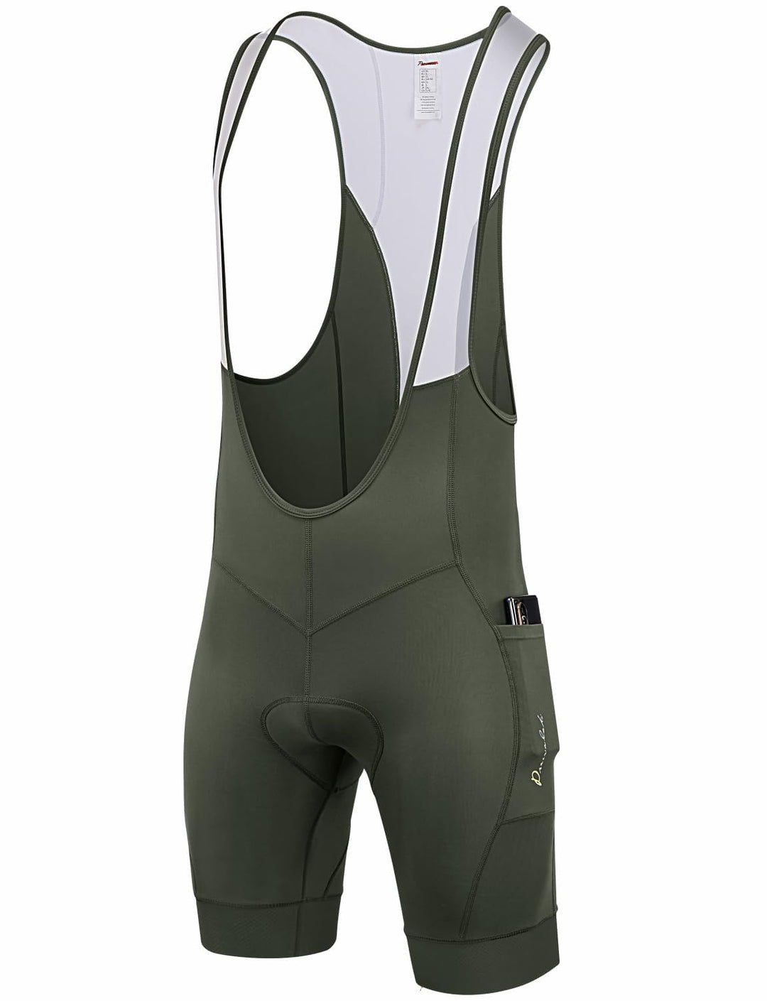 Przewalski Herren 3D gepolsterte Fahrrad-Trägerhose, Fahrrad-Trägerhose S Armeegrün/mit Taschen, S G