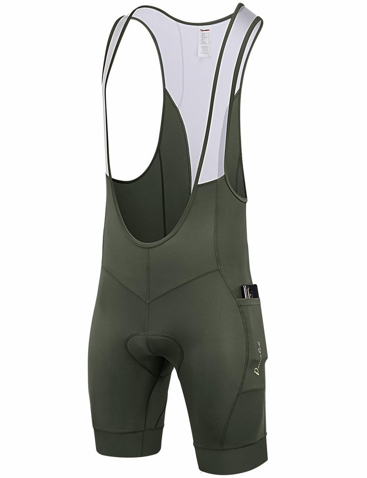 Przewalski Herren 3D gepolsterte Fahrrad-Trägerhose, Fahrrad-Trägerhose S Armeegrün/mit Taschen, S G