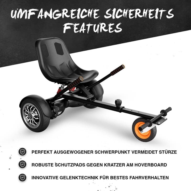 Wheelheels Hovercart für alle 6.5", 8.5" & 10" Hoverboards – Sitz für Self Balance Scooter mit innov