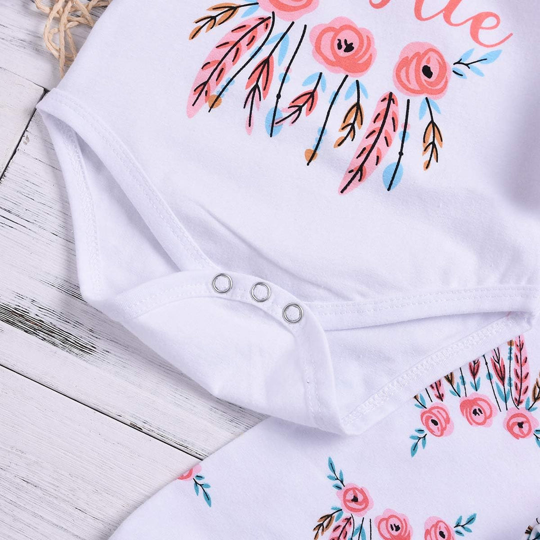 Baby Mädchen Kleidung Tante Bestie Strampler Top+Floral Pants+Hat 3Pcs Baby Tante Bekleidungssets 18