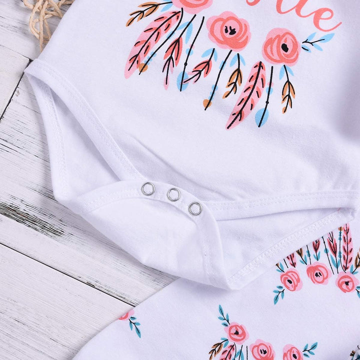 Baby Mädchen Kleidung Tante Bestie Strampler Top+Floral Pants+Hat 3Pcs Baby Tante Bekleidungssets 18