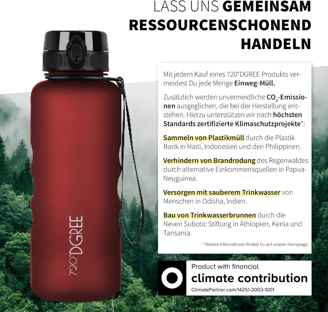 720°DGREE Trinkflasche 1,5l “uberBottle“ +Früchtebehälter - BPA-Frei, Auslaufsicher - Wasserflasche