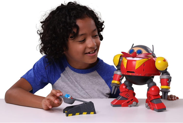 Riesen Dr. Eggmann Roboter 22cm Battle Set mit exklusiver 6cm Sonic Figur (Eggman mit Funktion) Rot,