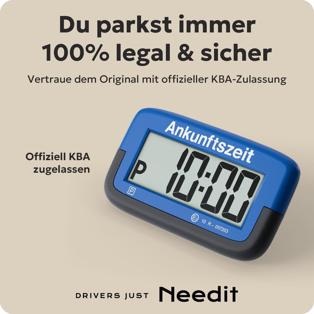 2X Needit Park Micro elektronische Parkscheibe mit Zulassung I Die kleinste Parkscheibe der Welt | D