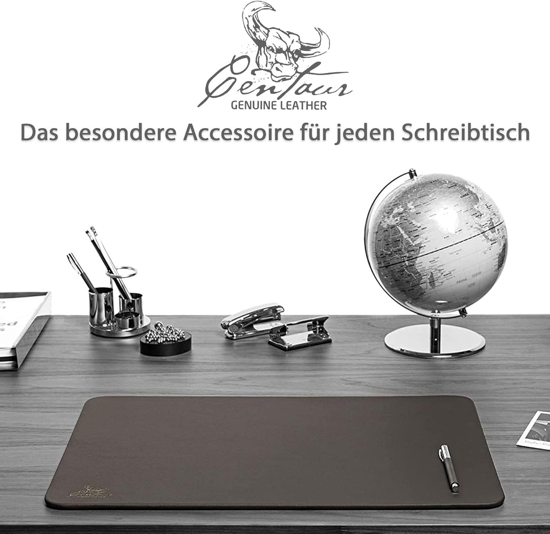Centaur - Hochwertige Leder Schreibtischunterlage - Chocolate Braun 40x60 cm - ideal für Büro und Zu