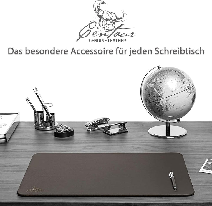 Centaur - Hochwertige Leder Schreibtischunterlage - Chocolate Braun 40x60 cm - ideal für Büro und Zu