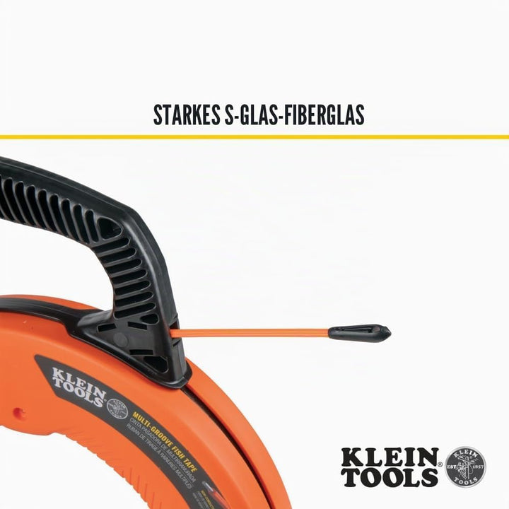KLEIN TOOLS Geriffeltes Fiberglas-Einziehband mit Nylonspitze, 15,2 m 50-Foot Multi-Nut, 50-Foot Mul