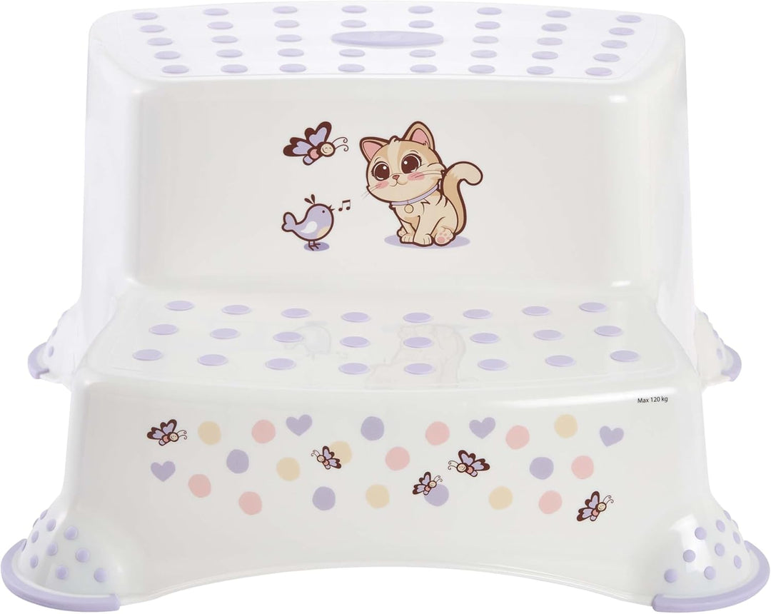keeeper igor Zweistufiger Tritthocker Cat, Ab ca. 3 bis ca. 14 Jahre, Anti-Rutsch-Funktion, Design: