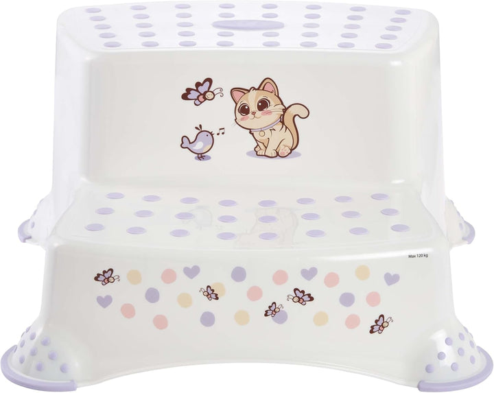 keeeper igor Zweistufiger Tritthocker Cat, Ab ca. 3 bis ca. 14 Jahre, Anti-Rutsch-Funktion, Design: