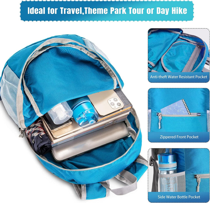 ZOMAKE Ultraleicht Faltbarer Rucksack Packbare Backpacks 20 L, Kleiner Faltbar Rucksäcke Wanderrucks