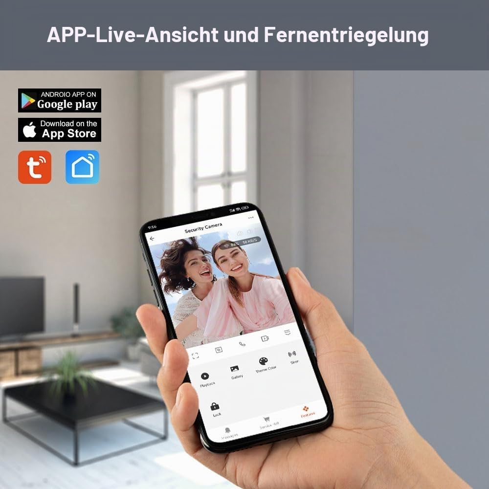 WiFi Video Tür Telefon Gegensprechanlage System 1080P HD Türklingel Kamera IR Nachtsicht mit 7 Zoll