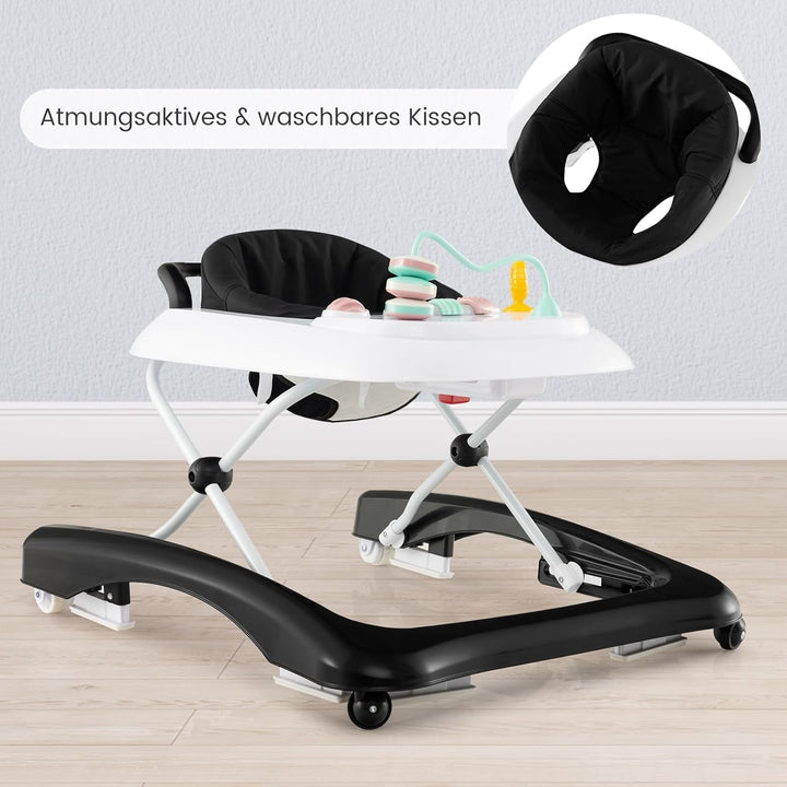 COSTWAY 3 in 1 Lauflernhilfe klappbar, Lauflernwagen mit verstellbarer Höhen & Geschwindigkeit, Baby