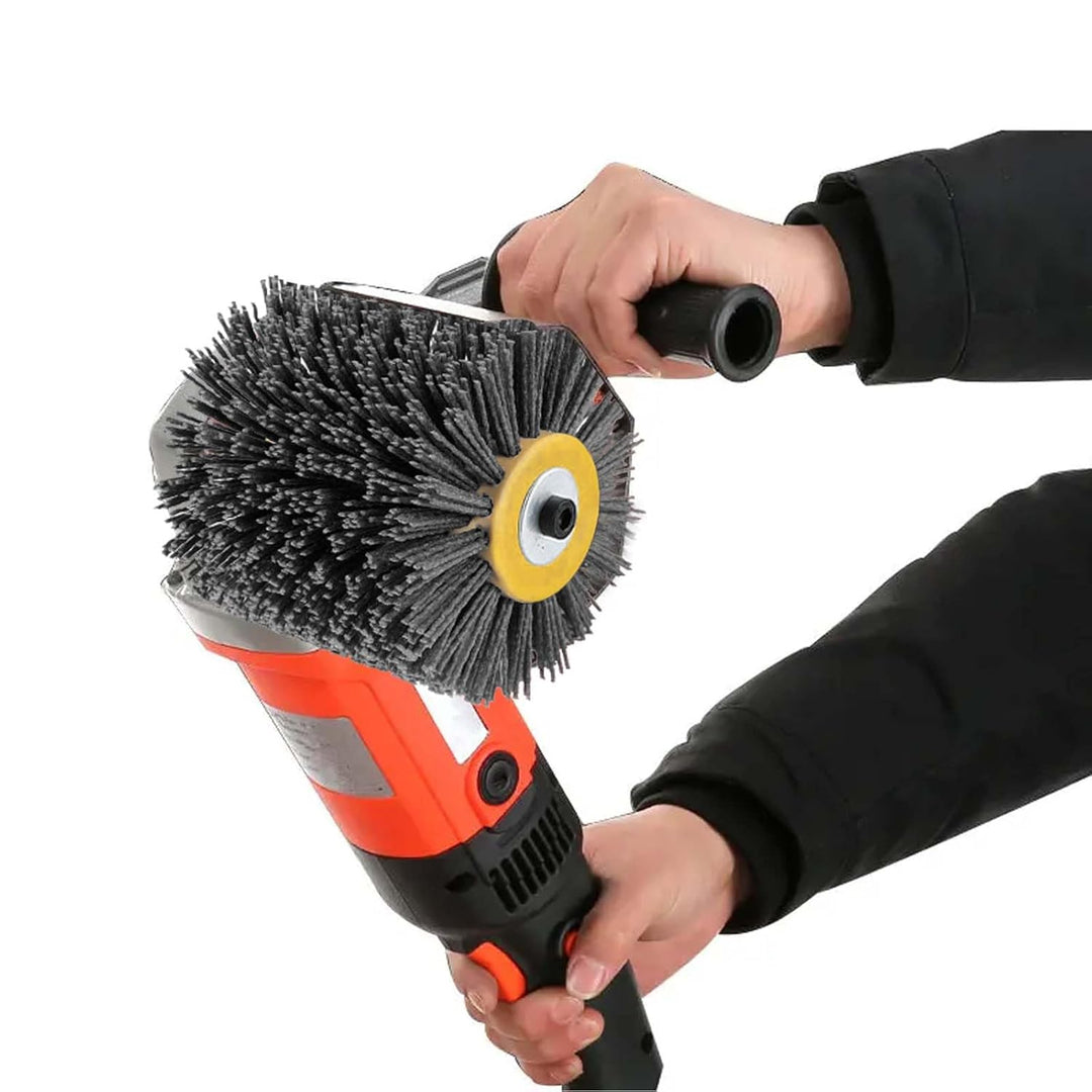 Schleifbürsten: 80 Körnung, 100mm Breite - 120mm Ø | Schleifwalze geeignet, Nylonbürste für Satinier