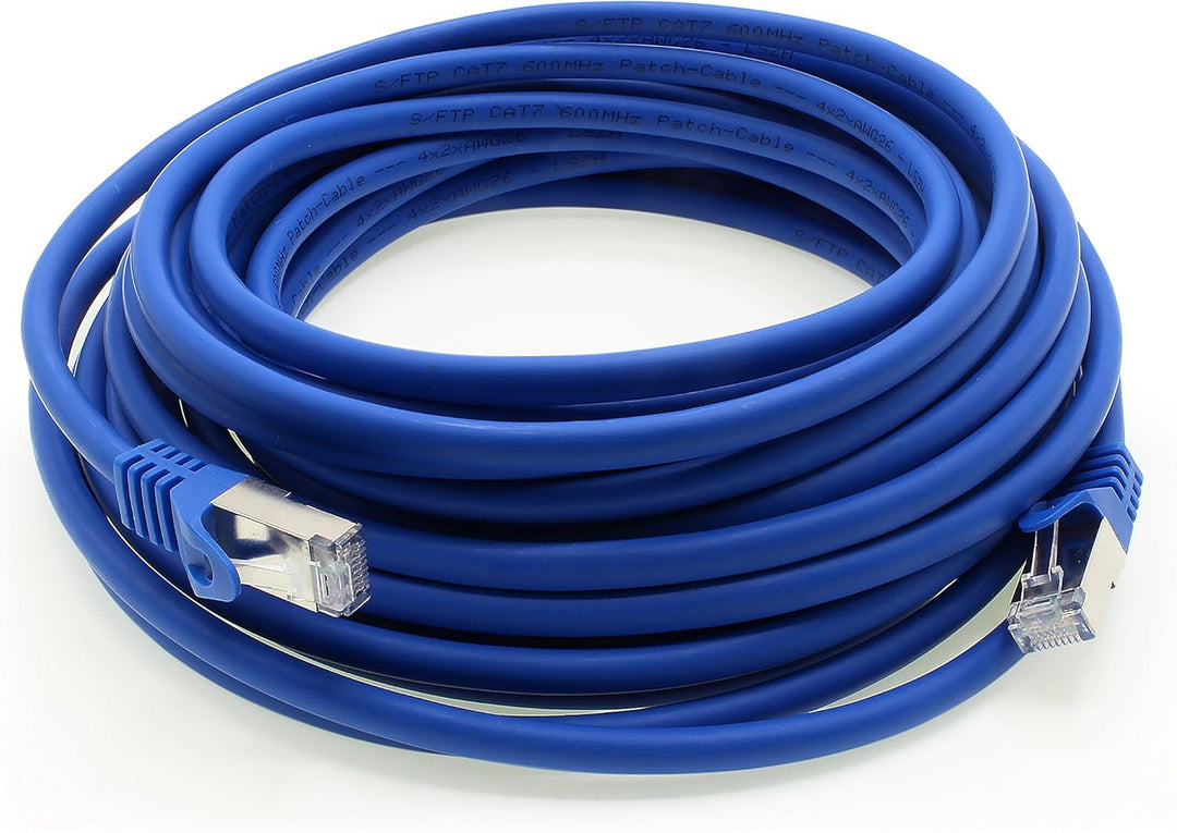 1aTTack.de 0,25m - blau - 10 Stück Cat7 Netzwerkkabel SFTP Patchkabel Lankabel Rohkabel 10GB/s - 500
