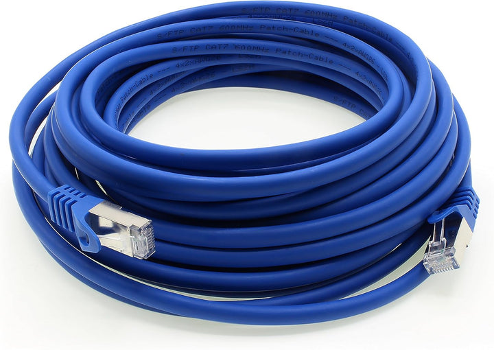 1aTTack.de 0,25m - blau - 10 Stück Cat7 Netzwerkkabel SFTP Patchkabel Lankabel Rohkabel 10GB/s - 500