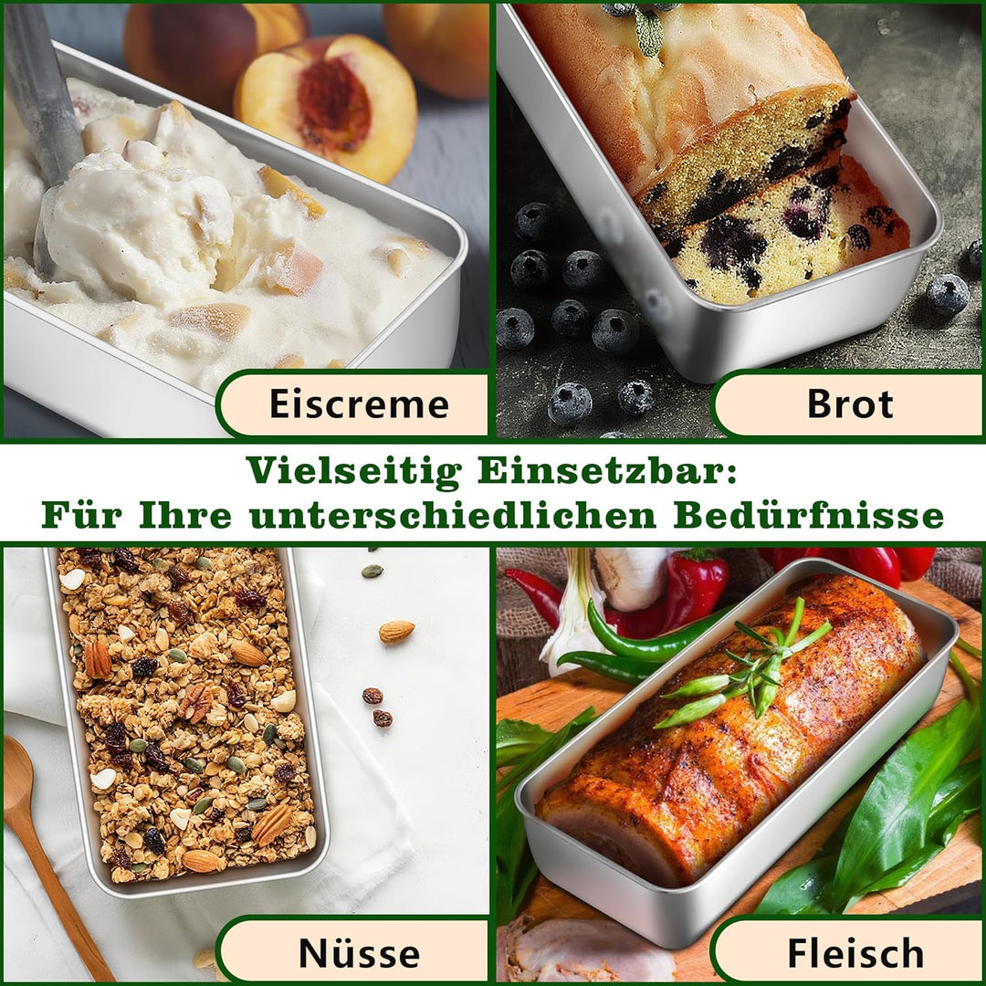 Joyfair Brotbackform 2er Set, 31,2cm Edelstahl Gross Kastenform Brotform, 7,5cm Tiefe Backform Recht