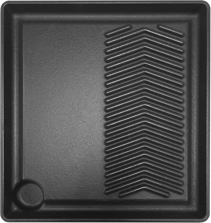 Grillplatte aus Gusseisen für Seitenkocher 35x32 cm Gussplatte Plancha geriffelt/glatt