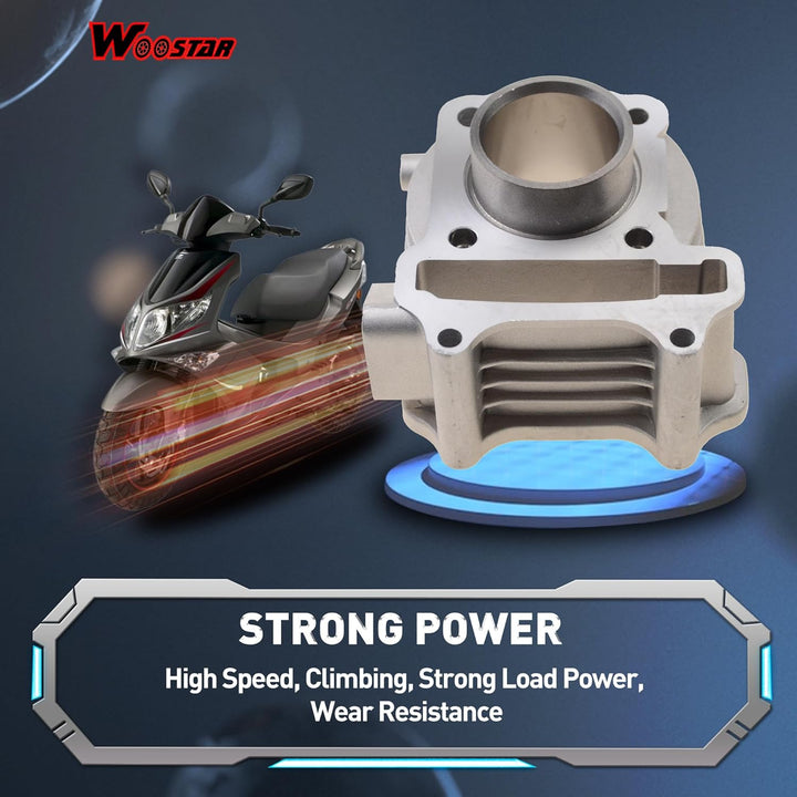 WOOSTAR 39mm Zylinder Ersatz für 4 Takt GY6 49ccm 50ccm 139QMA 139QMB Motor ATV 4 Wheeler Quad Rolle